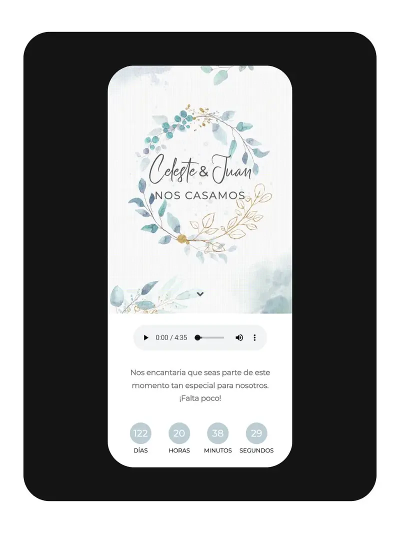 Modelo: Pasión — galería y fotos en invitación digital de boda