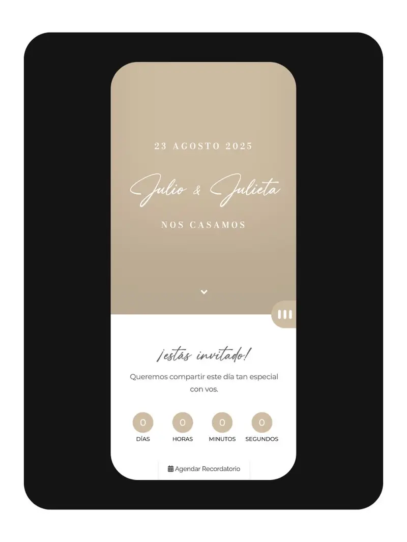 Invitación digital de boda optimizada para móvil — tendencias de diseño 2026 — Weddingfy